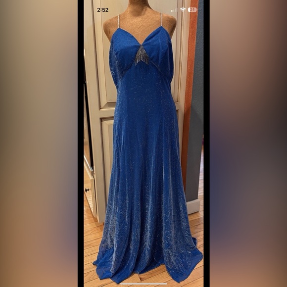 VTG Alfred Angelo Royal Blue Union Made Maxi Dress Mermaidcore Fairycore